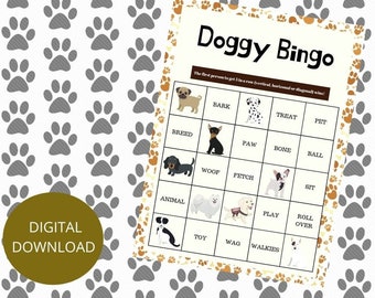 Bingo | Fun Family Game | Dog Bingo | DIGITAL PRINT | Doggy Game | Children’s Game | Bingo | Family Games | Kids Games | Games | Family