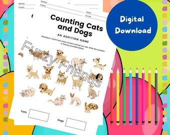 Animal Maths Counting Sheets | Child Counting 2  Worksheets | DIGITAL DOWNLOAD | Counting Worksheets | Maths Fun Educational
