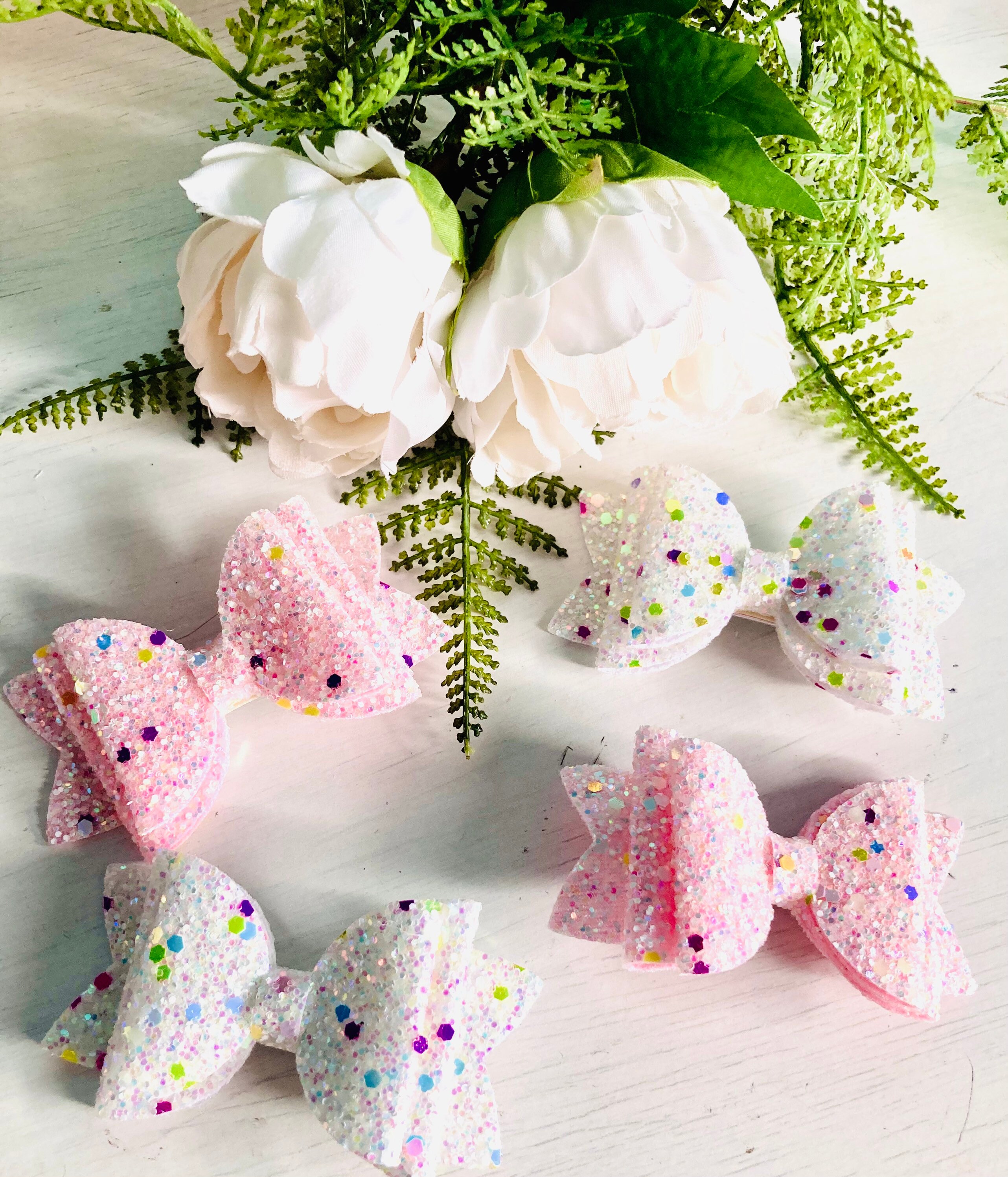 Dog Bow Hair Clip Glitter Clip Pet Bow Clip Rainbow Bow Etsy