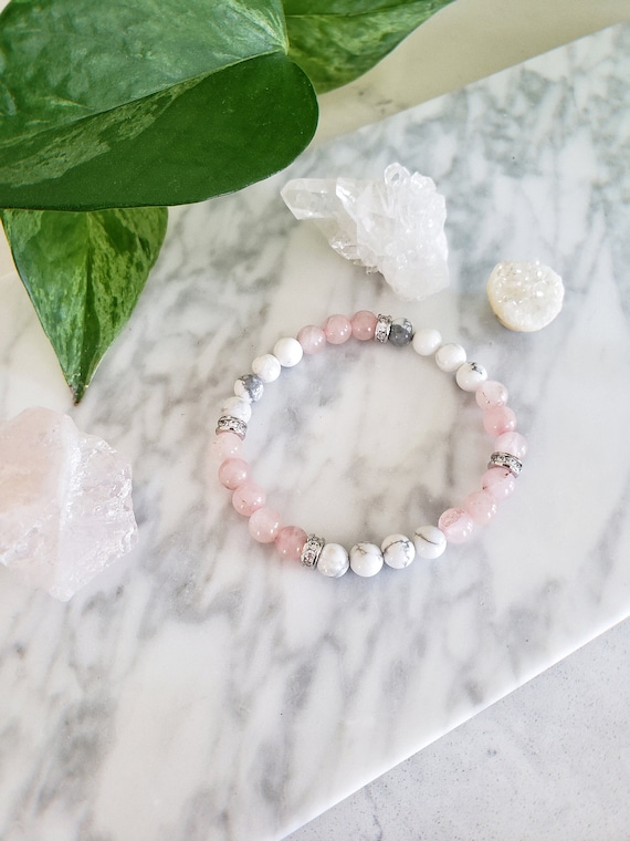 Kiva Store | Rose Quartz and Sterling Silver Link Bracelet from India - Pink  Allure