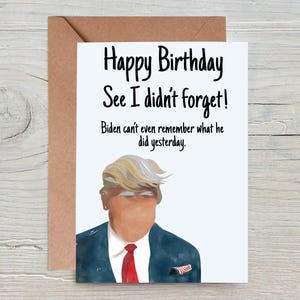 Birthday Card, Trump Card, Funny Birthday Card, Trump Birthday Card