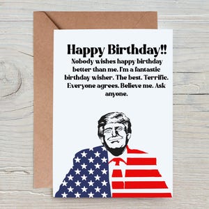 Birthday Card, Trump Card, Funny Birthday Card, Trump Birthday Card
