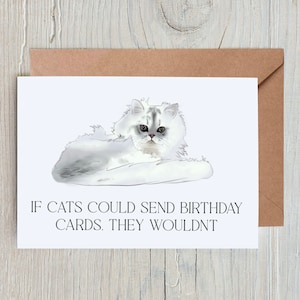 Birthday Card-Cat Lover-Cat lover Card-Persian Cat-Birthday Card for her