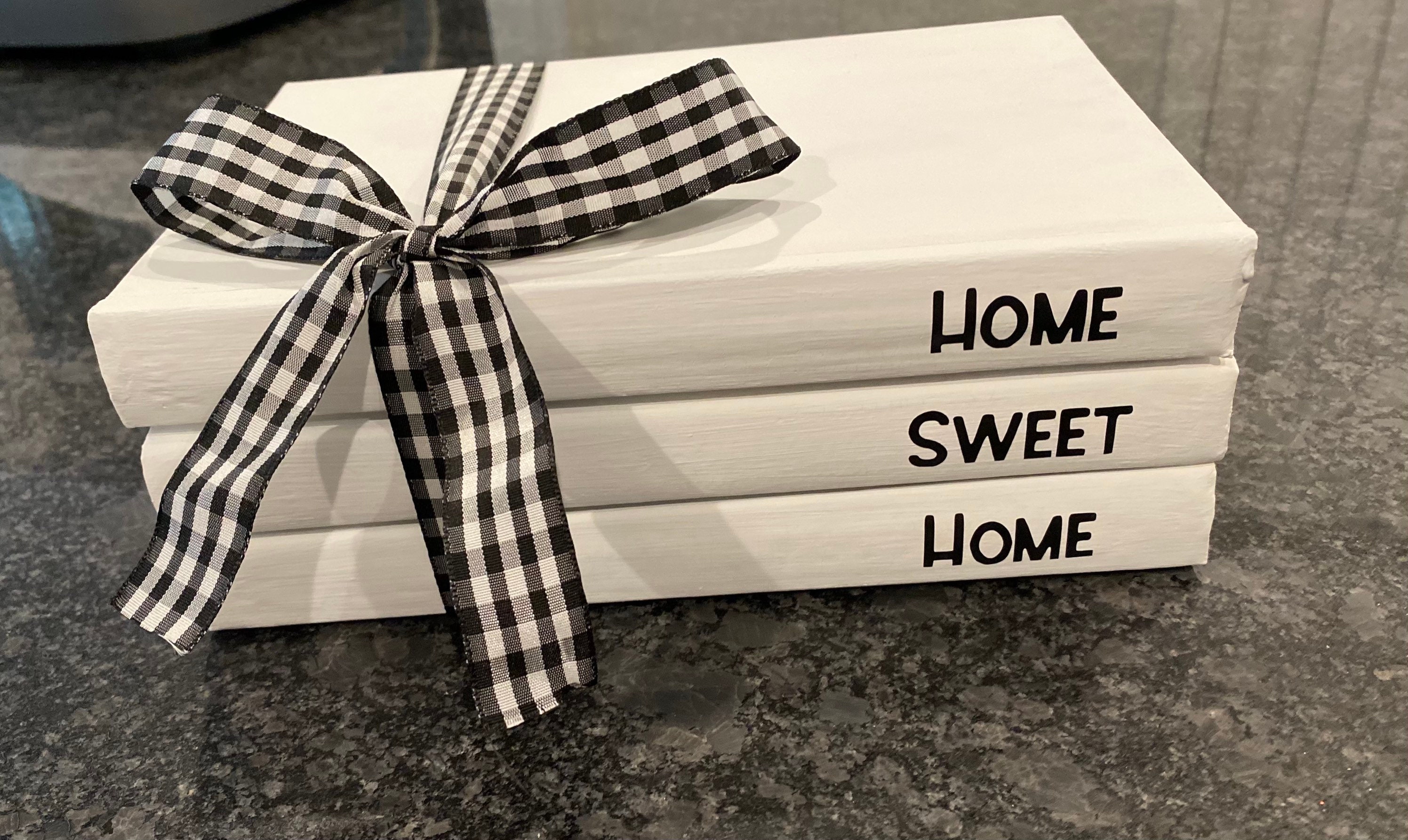 Home Sweet Home Stacked Books Home decor Personalized book Etsy