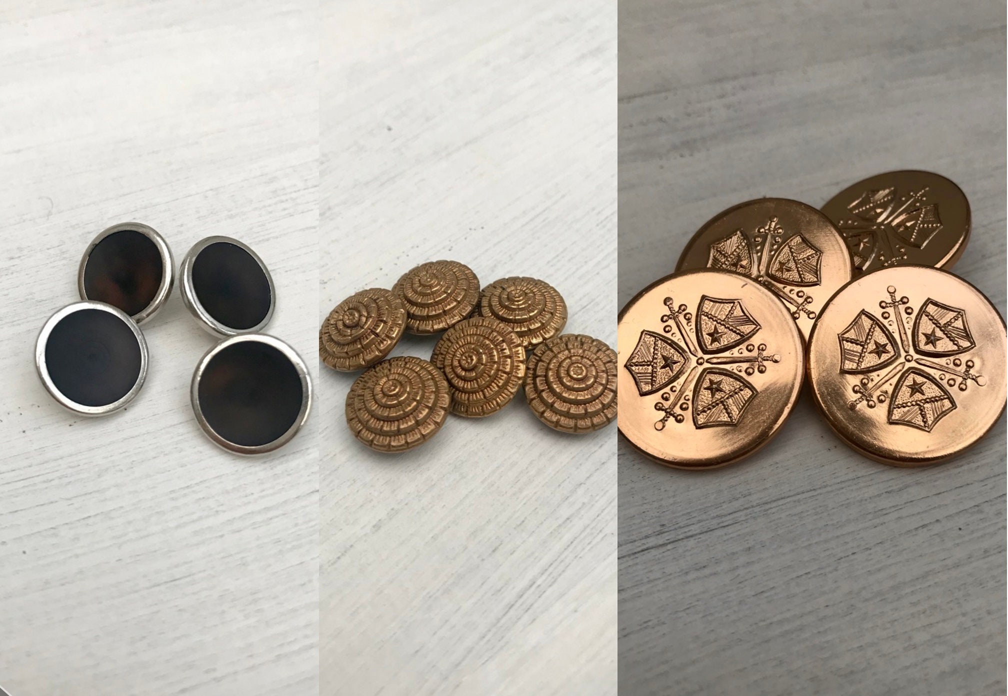 Vintage Buttons Metal Buttons Decorative Buttons Etsy