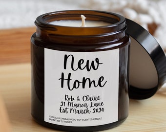 Personalised New Home Candle, Housewarming Gift, Couple Moving Gift, Housewarming Candle, New Home Present, New House Gift