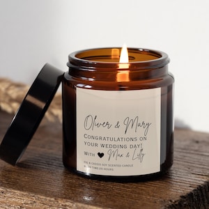 Wedding Day Gift Personalised Wedding Candle, Personalised Gift For Wedding Couple, Newlyweds gift, Gift For Bride & Groom, Wedding present