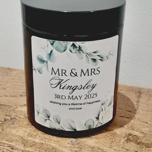 Personalized Wedding Day Candle: Hand-Poured Soy Wax, Vegan Friendly