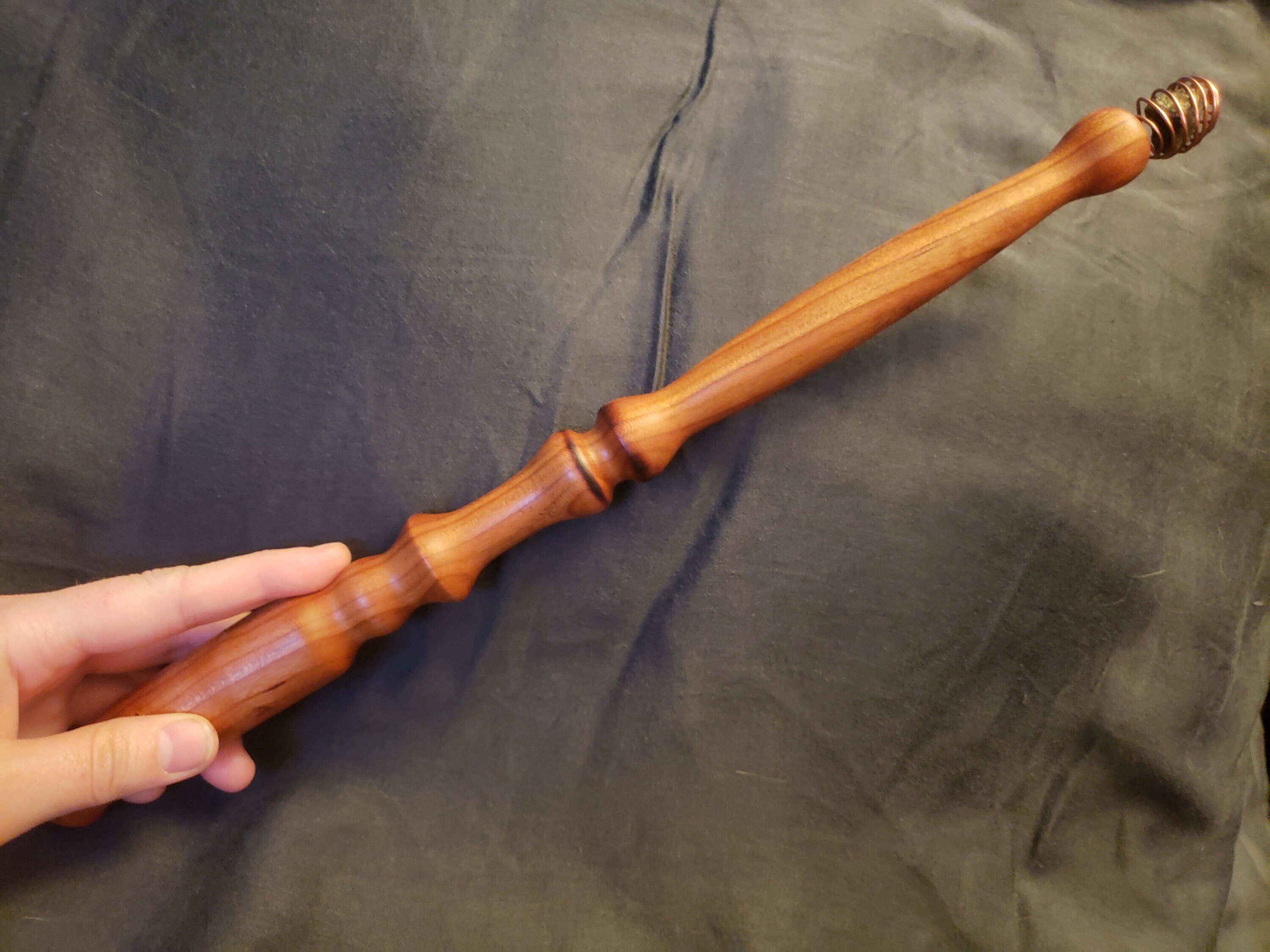 Handturned Wooden Wand Cherry/Pyrite Etsy
