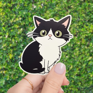 Cute Black and White Tuxedo Cat Kitten Sticker Kiss-Cut Vinyl Decals