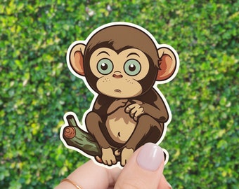 Cute Monkey Animal Sticker Kiss-Cut Vinyl Decals