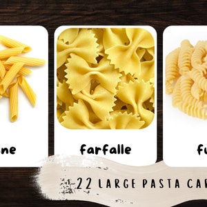 Tarjetas con forma de pasta imprimibles, MATERIALES MONTESSORI IMPRIMIBLES, Libro ocupado, Libro tranquilo, Aprendizaje en casa, Descarga instantánea