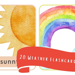 Tarjetas meteorológicas, Actividad meteorológica para niños pequeños, Actividades de educación en el hogar, Actividad prekínder, Tarjeta didáctica preescolar Montessori, Cesta de la mañana