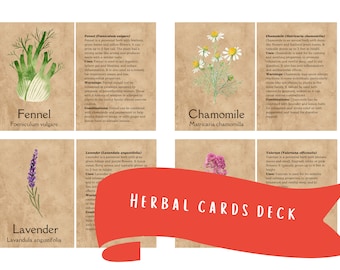 apothecary reference cards ~ herbal index flash cards ~ Double Sided Scrapbook, printable Apothecary, Medicinal Herbal, Herbarium