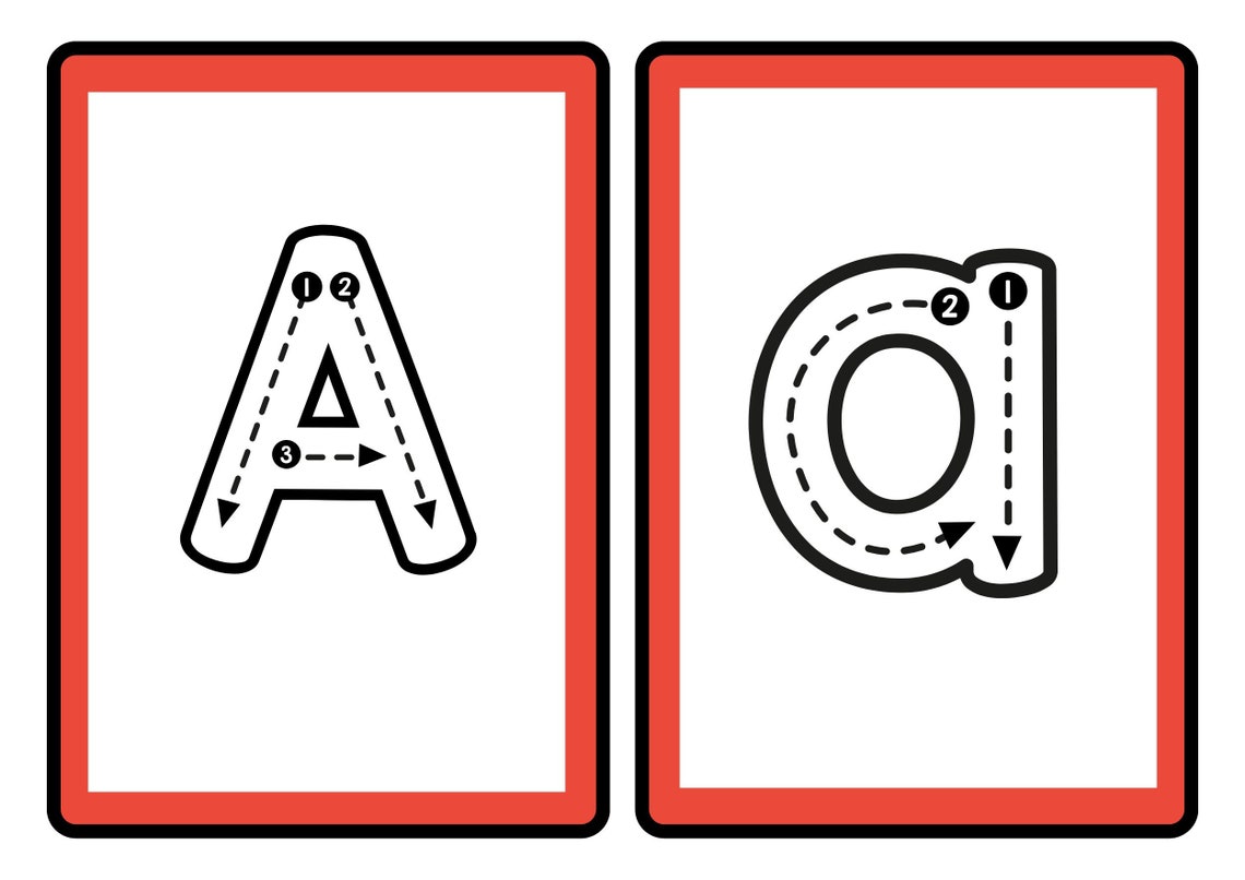 Alphabet Letter Tracing Flashcards Alphabet Flashcards ABC Flashcards
