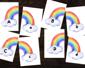 Rainbow Letter Matching Printable Puzzles. Montessori Spring Preschool ...
