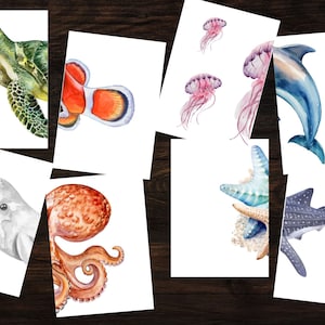 Sea Animal Matching Game | Toddler Memory Game | Printable Ocean Animals Activity | Instant Download