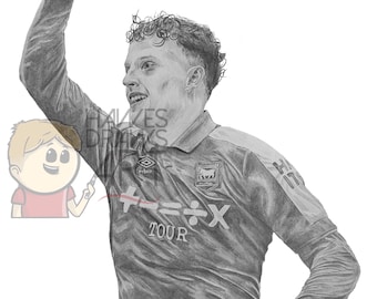 Nathan Broadhead - Ipswich Town FC A4 Print