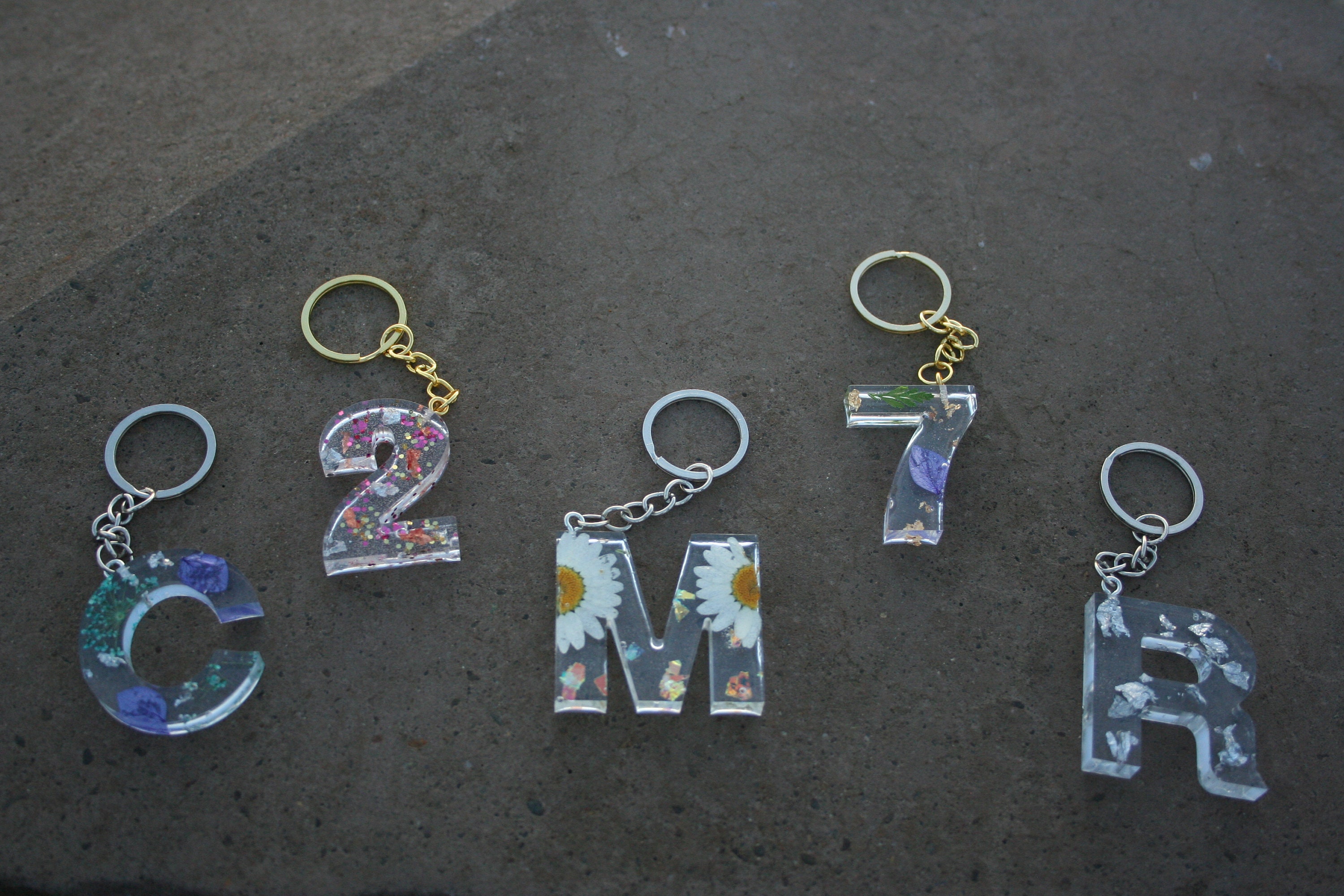 Personalized Letter/Number key chains Etsy