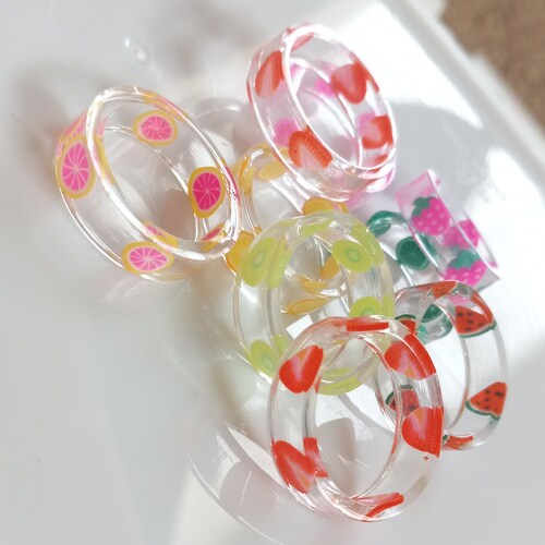 Fruit Rings Cubic Zirconia Rings Dainty Rings Strawberry Etsy