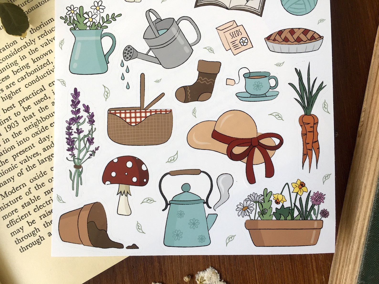 Cottagecore Sticker Sheet Bullet Journal Stickers Planner Etsy