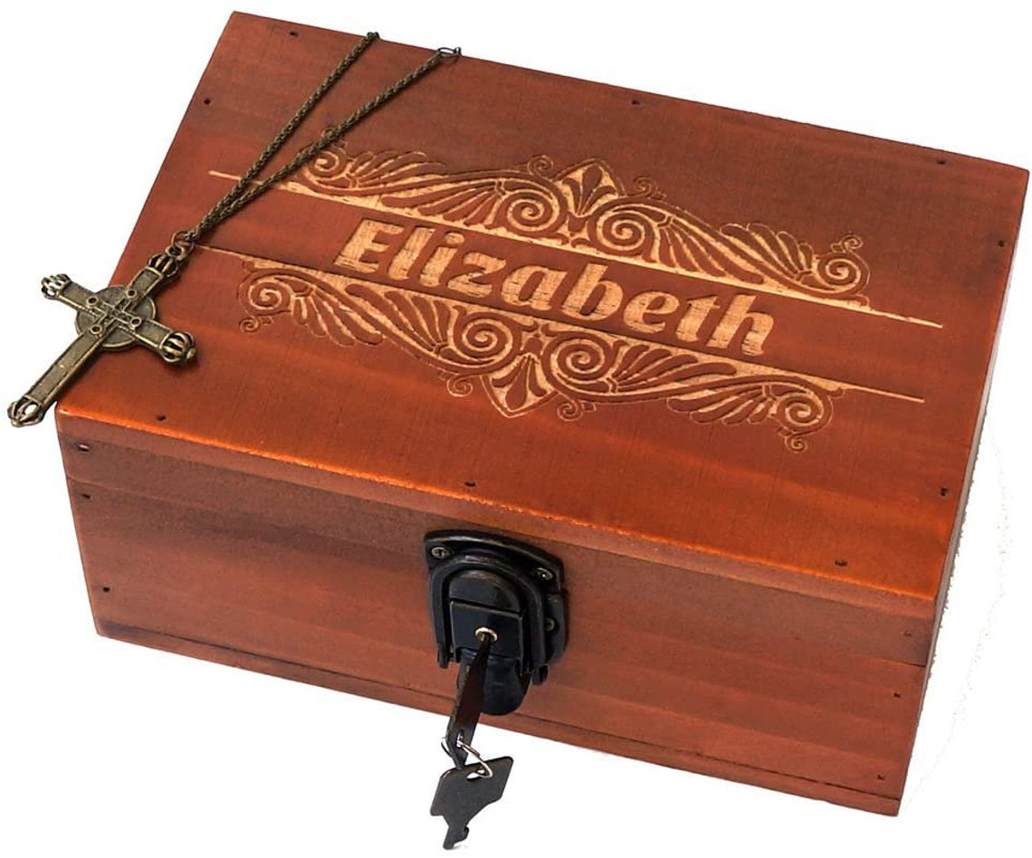 Personalized Wooden Keepsake Box w/Lock & Key Etsy
