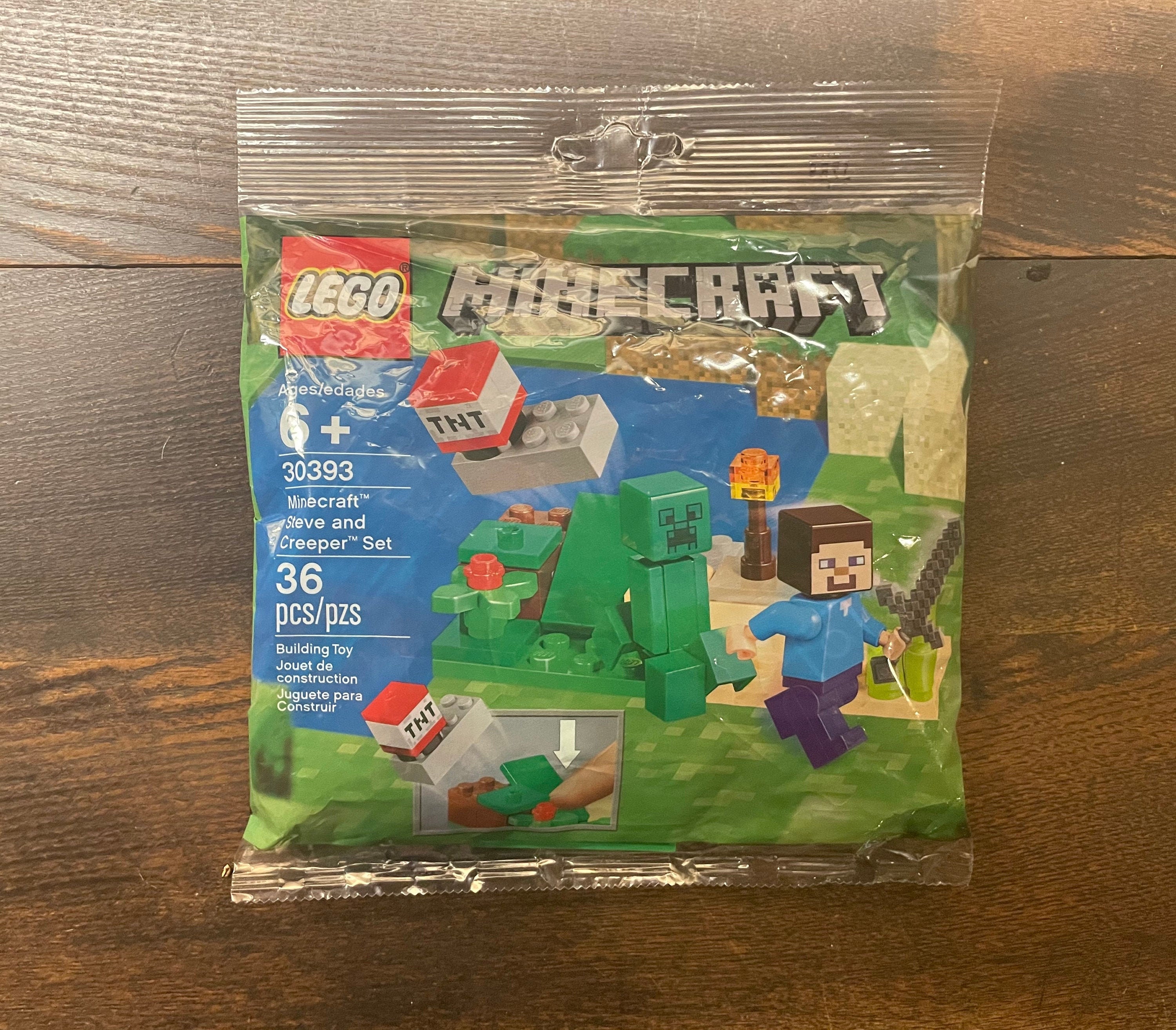Lego Polybag Kit 30393 Minecraft steve and Creeper Set 36 Pieces Unopened Etsy