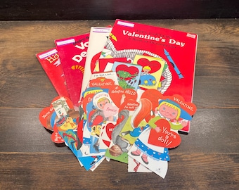Vintage Valentine's Collection of Cards and Activity Books for Children