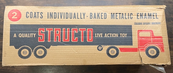 Structo Toy Truck (box Only) Tractor Trailer Vintage Tin Toy - No