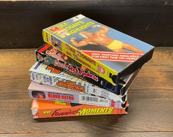 Collection of (5) Wrestling and Fight VHS Movies // Ufc, Awa, Wwf