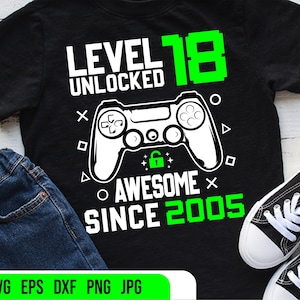 Level 18 Ontgrendeld svg 18e SVG PNG JPEG Cricut of Silhouette Cut File