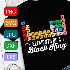 elements of a black king SVG ,Periodic table for black history SVG Png JPEG Cricut or Silhouette Cut File