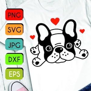 Französische Bulldogge Liebe Svg Frenchie Svg geschnitten Hund SVG PNG JPEG Cricut oder Silhouette geschnitten Datei
