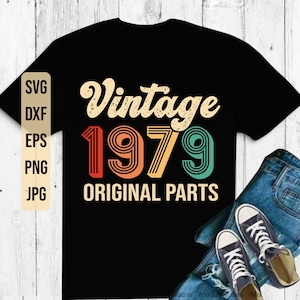 Vintage 1979 Originele delen svg 42e Verjaardag svg tweeënveertig verjaardag svg Vintage verjaardag svg ik werd 42 verjaardag svg png Cricut Cut File