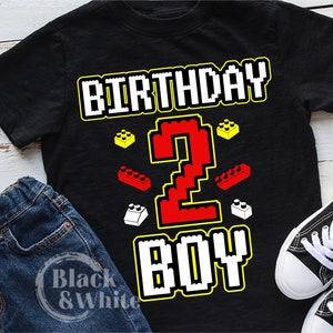 Geburtstags-Junge-Block-SVG, 2 Jahre alter Geburtstags-Junge, Block-Building Geburtstag Junge Svg PNG JPEG Cricut