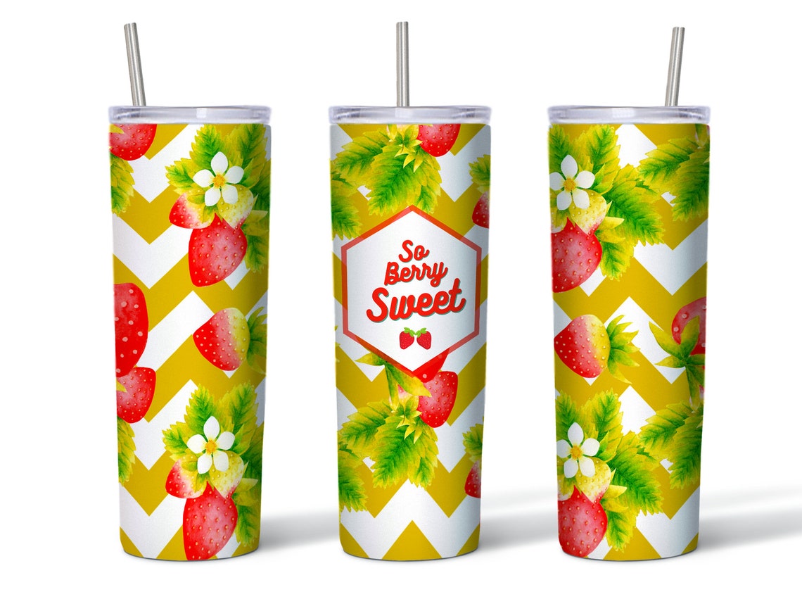 Download So Berry Sweet Strawberry Fruit Quote Sublimation Tumbler ...