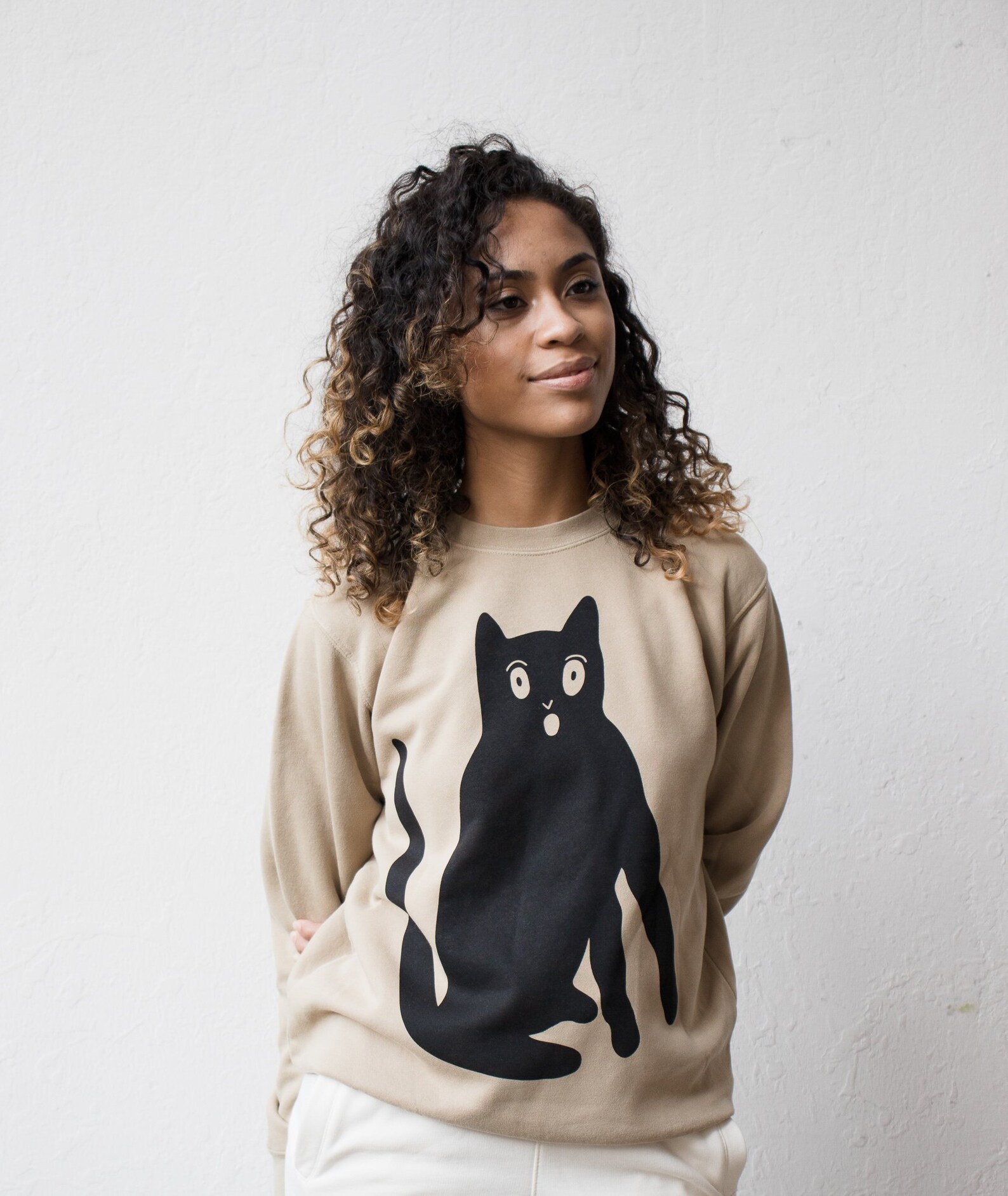 Black Cat Unisex Crewneck Sweatshirt Etsy