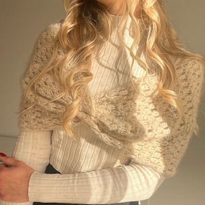 PATTERN or CROCHET DIAGRAM &quot;MIA&quot; shoulder cover / Bolero / Soft winter neck warmer
