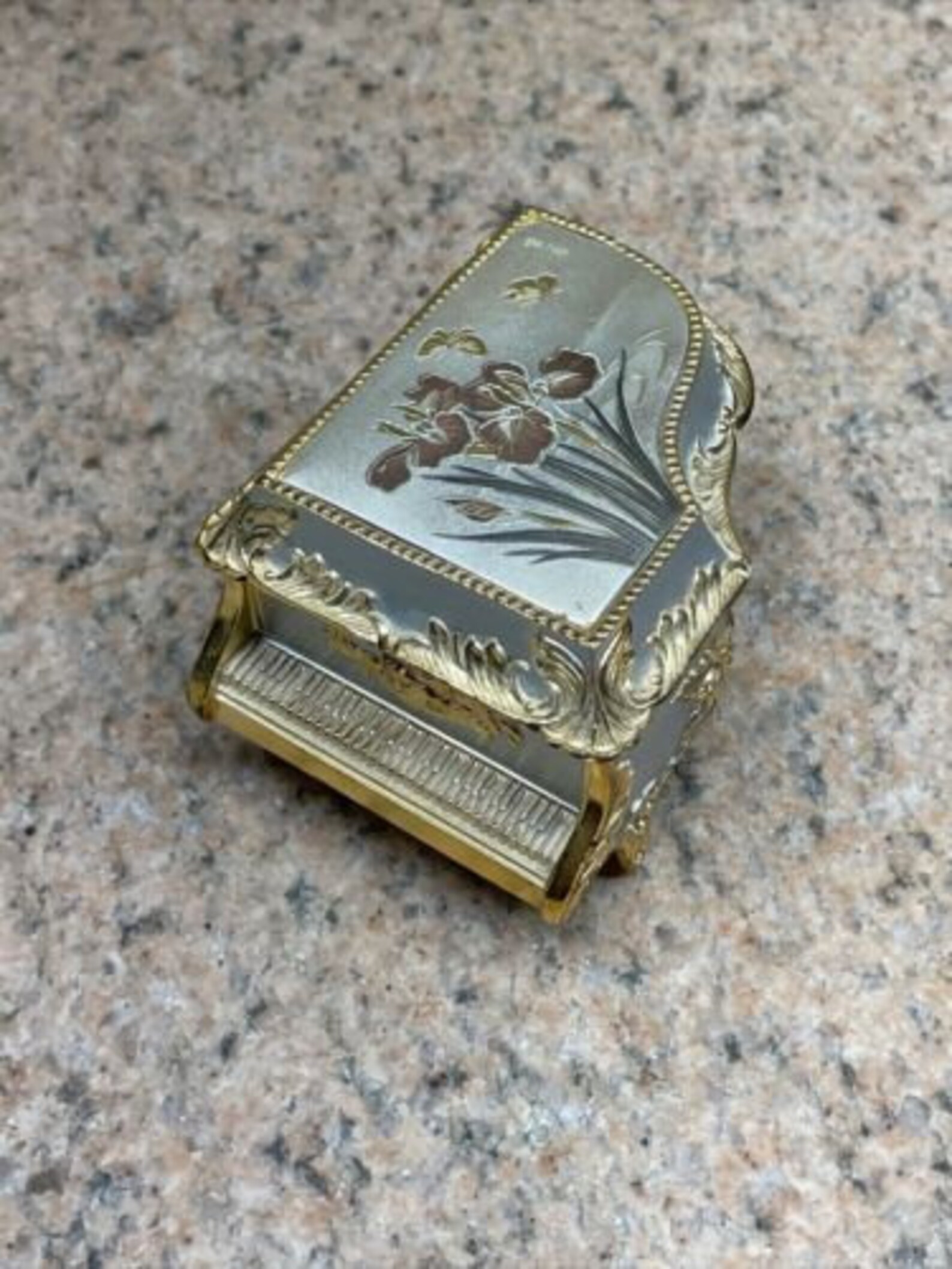 Vintage Piano Music Trinket Box Japan Flowers Butterflies Etsy