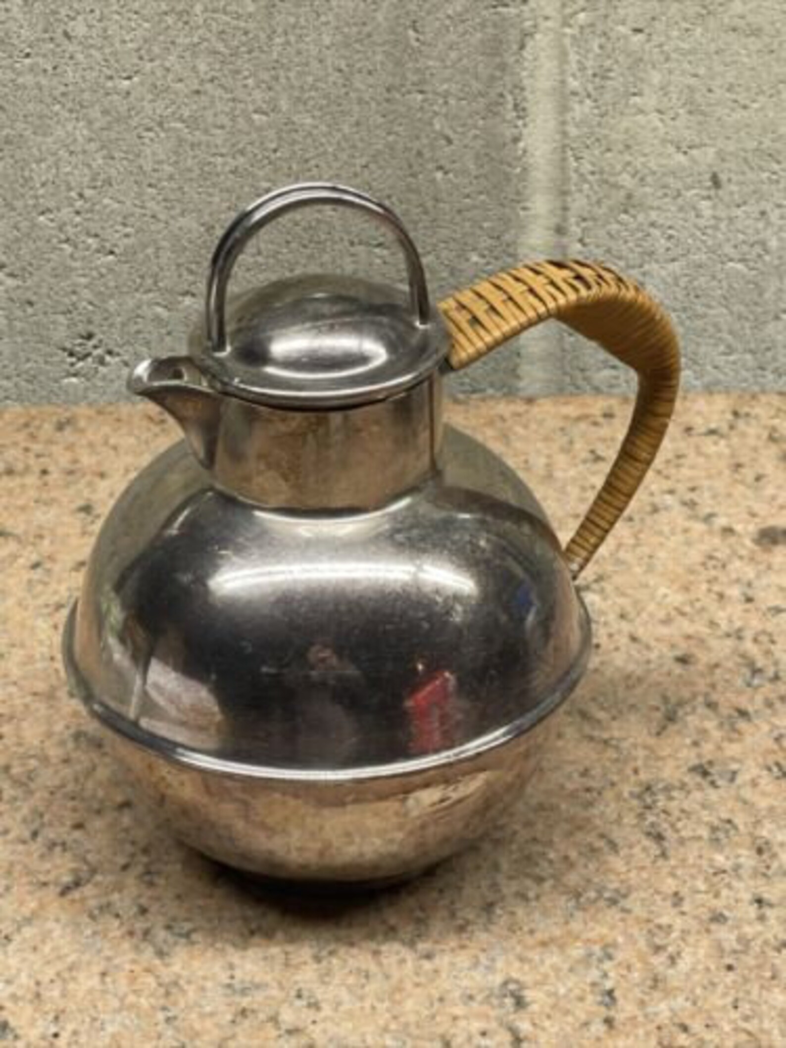 Antique Silverplate and Rattan Teapot E.G. ster & Sons Etsy