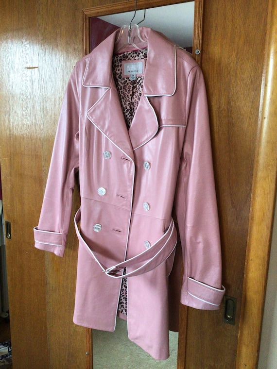 Vintage Ladies Leather Trench Coat