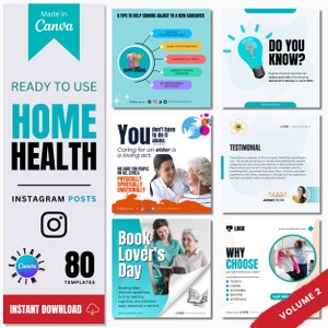 Fresh Instagram Post for Home Care Services | Instagram Post Templates for Home care | Facebook Home Health  | Healthcare Templates
