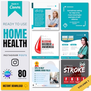 Instagram Post Templates for Home Care | Homecare Instagram | Creative Home Care Instagram Templates | Healthcare Templates | Facebook Desig
