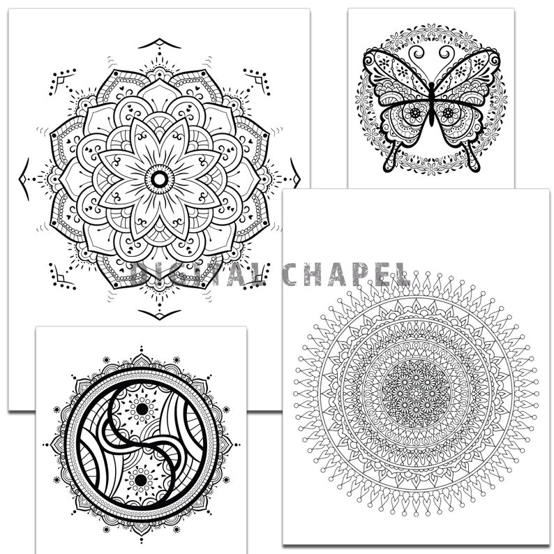 Mandala Patterns Adult Coloring Book Pages Coloring Book | Etsy