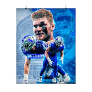 Aidan Hutchinson, Detroit, Football Matte Vertical Posters