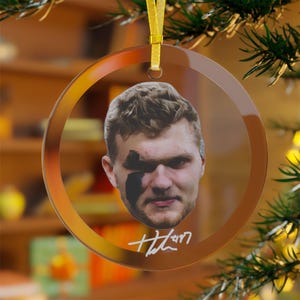 Aidan Hutchinson, Detroit, Football, Glass Ornament, Christmas Gift, Gift for Her, v2
