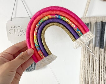 Macrame Rainbow Cake Topper