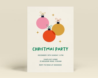 Editable Christmas Party Invitation | Printable Holiday Party Template | Christmas Party Announcement | Christmas Invitation Download | DIY