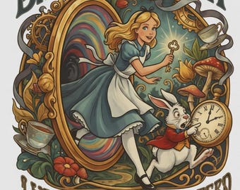 Alice in Wonderland Png, It's No Use Going Back Png, White Rabbit Clock Png