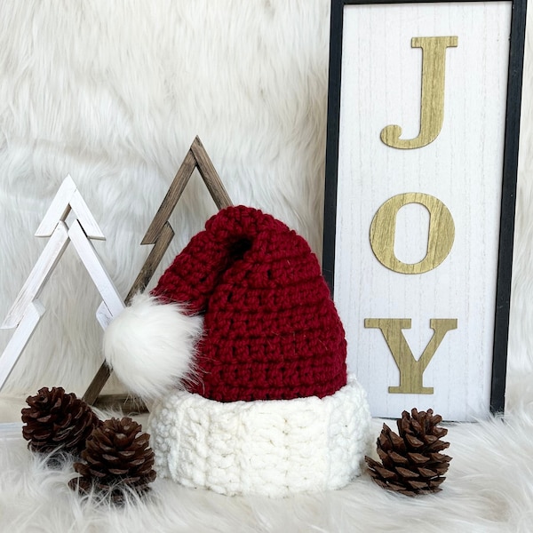 Christmas Santa Hat for men, large Santa hat for big head, Christmas gift for dad, Yankee swap gifts for him, Holiday hat for daddy